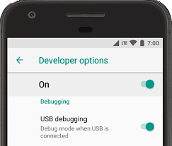 Usb debugging and andorid developer option