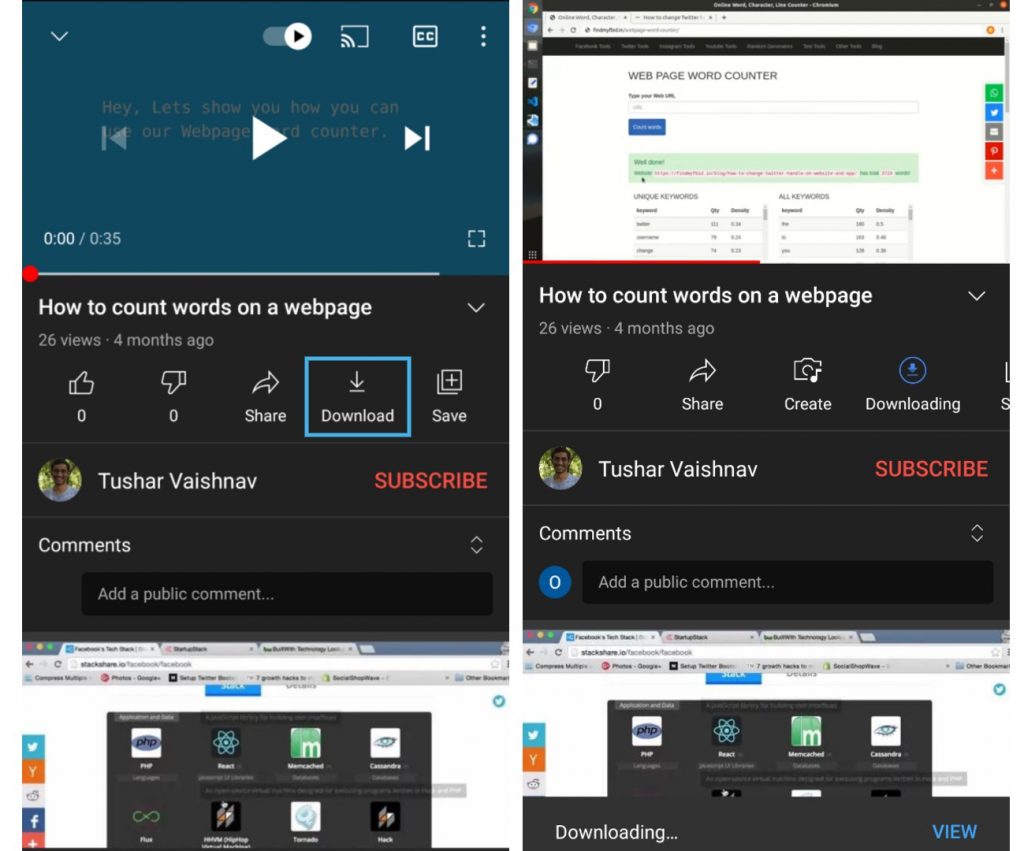 How to download youtube video on Android